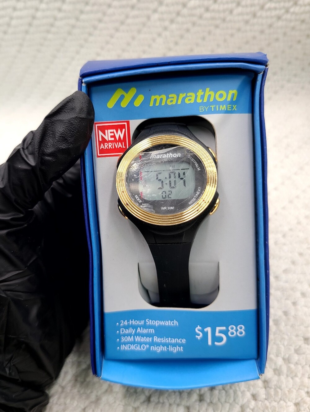 Timex Marathon Black and Gold Digital Watch